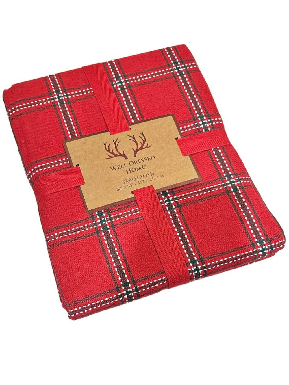 Christmas Plaid Festive Tablecloth by Well Dressed Home | 60" x 84"